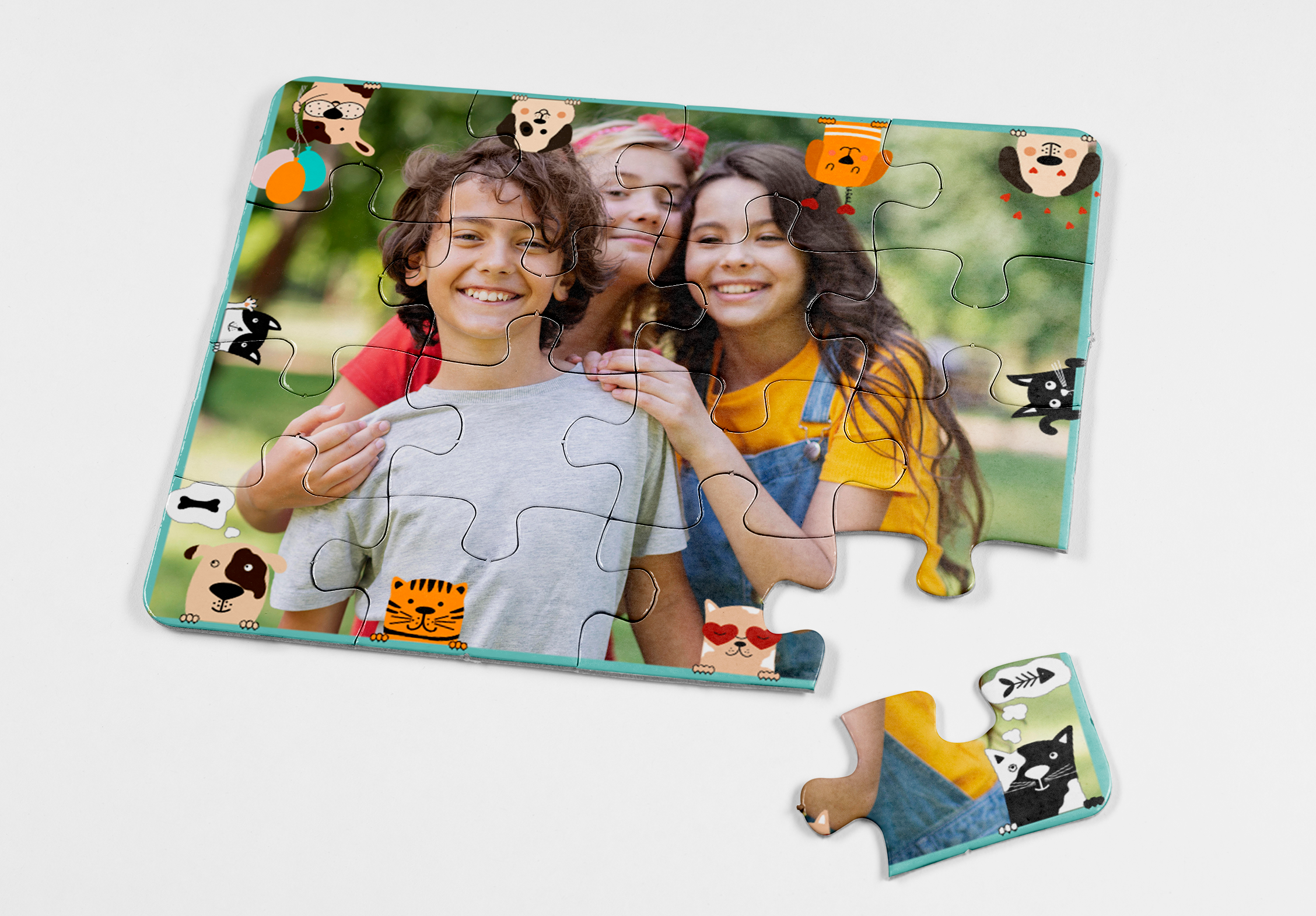 Puzzle infantil personalizado temática Perros Y Gatos